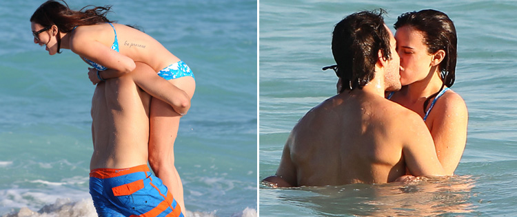Filha de Demi Moore é clicada aos beijos