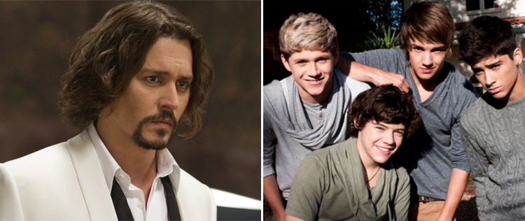 Johnny Depp promove encontro entre a filha e o <I>One Direction</i>