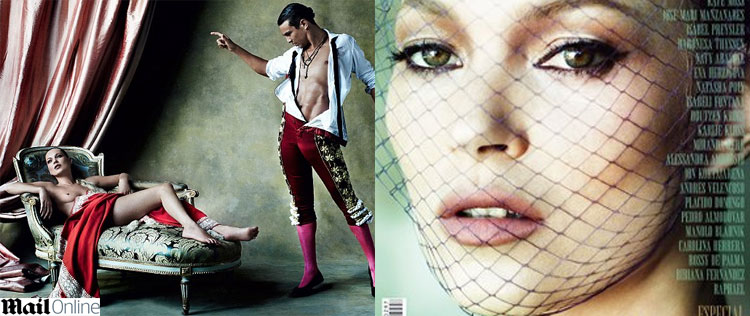 Kate Moss posa nua para revista espanhola