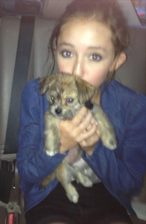Irmã de Miley Cyrus adota um cachorrinho