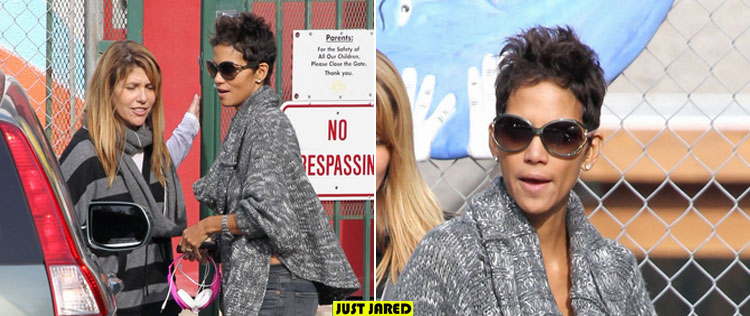 Halle Berry é fotografada deixando filha na escola