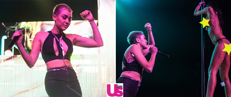 Miley Cyrus dança com <I>strippers</i> em <I>show</i>