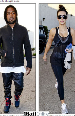 Kim Kardashian usa roupa transparente para ir à academia