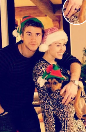 Liam Hemsworth usa anel suspeito em clique com Miley Cyrus
