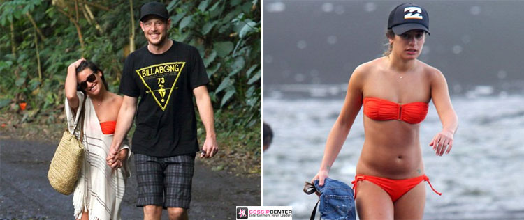 Lea Michele e Corey Monteith aproveitam a praia juntos