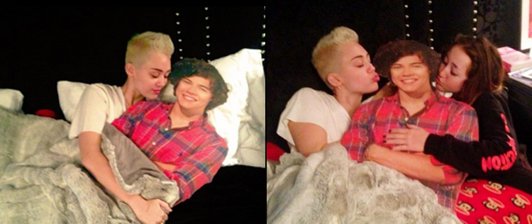 Miley Cyrus posta foto na cama com Harry Styles, veja!