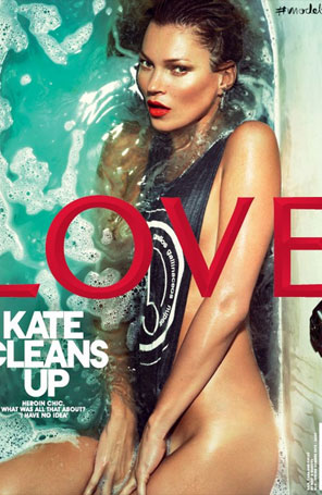 Kate Moss posa quase nua para revista