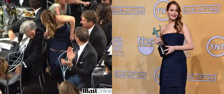 Vestido de Jennifer Lawrence não rasgou, diz <i>Dior</i>