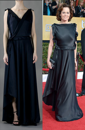 Sigourney Weaver usa vestido ao contrário, diz <i>site</i>