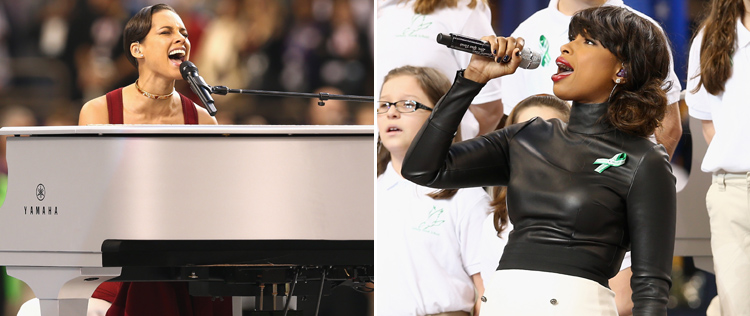 Alicia Keys e Jennifer Hudson cantam no <I>Super Bowl</i>