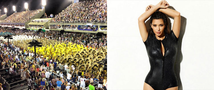 Kim Kardashian publica foto do Carnaval carioca