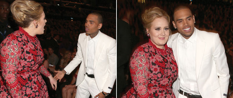 Adele esclarece suposto desentendimento com Chris Brown no <i>Grammy</i>