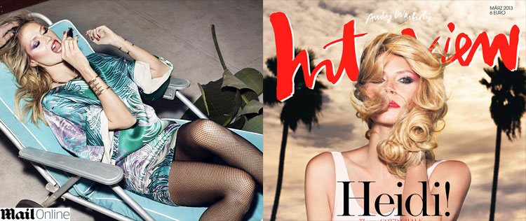 Heidi Klum é capa de publicação alemã com maiô estampado