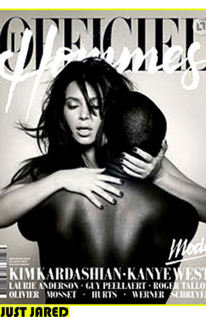 Aparentemente nus, Kim Kardashian e Kanye West estampam revista