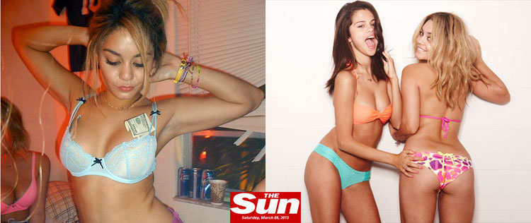 Vanessa Hudgens e Selena Gomez fazem poses sensuais em fotos