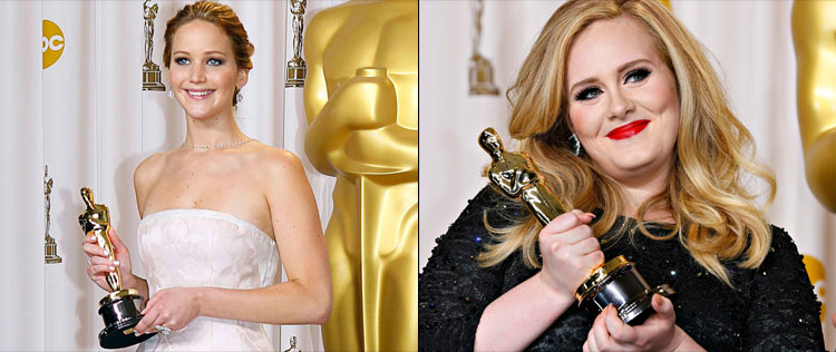 Jennifer Lawrence faz amizade com Adele