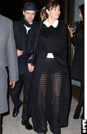 Jessica Biel vai à festa de Timbaland com <i>look</i> ousado