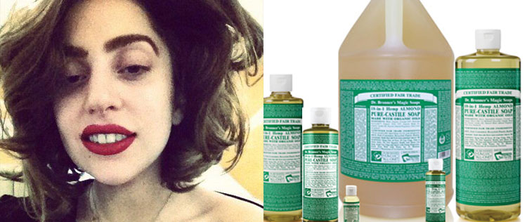 Lady Gaga cuida da pele com sabonete multiuso de seis reais