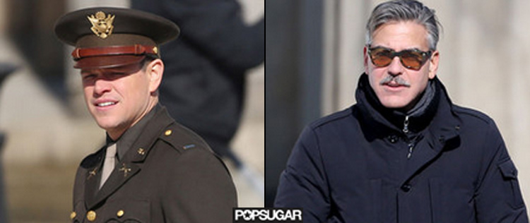 George Clooney e Matt Damon se caracterizam para filme