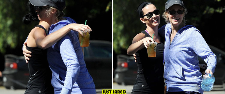 Katy Perry faz caminhada e encontra atriz de <I>Glee</i>