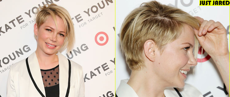 Michelle Williams raspa a lateral da cabeça
