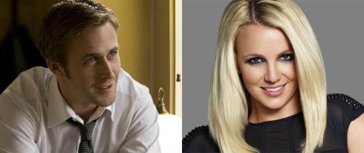 Ryan Gosling revela que brincou de <i>jogo do beijo</i> com Britney Spears