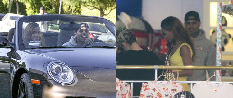 Rihanna e Chris Brown saem para fazer compras juntos