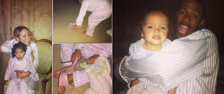 Mariah Carey veste filhos e o marido com pijamas iguais