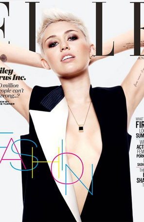 Miley Cyrus abusa do decote para revista britânica