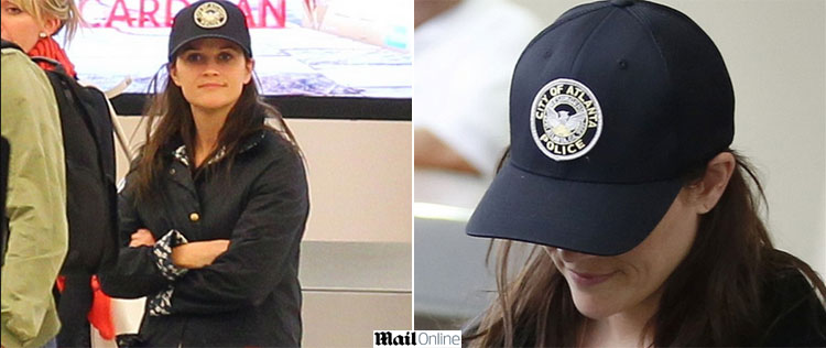 Após ser presa, Reese Witherspoon usa boné com símbolo da polícia