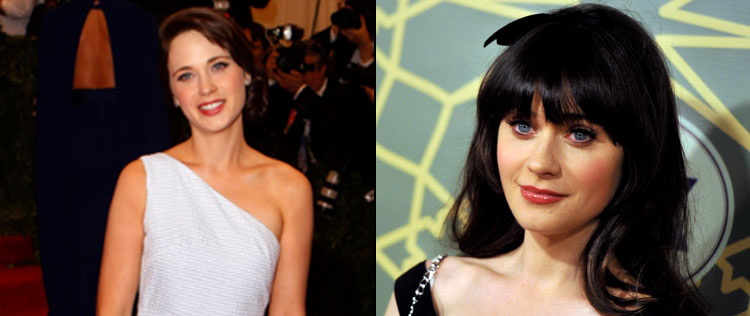 Zooey Deschanel aparece sem franja e fica quase irreconhecível, veja!