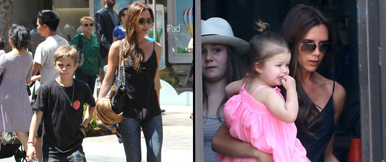 Victoria Beckham passeia com os filhos e Harper Seven cai no choro, veja a foto!