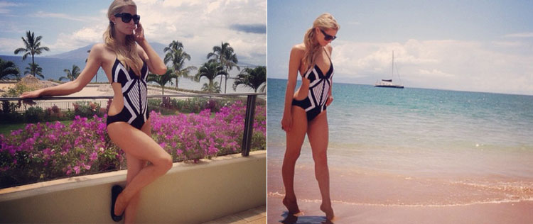 Paris Hilton divulga foto de maiô no Havaí