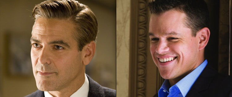 George Clooney e Matt Damon malham juntos em academia