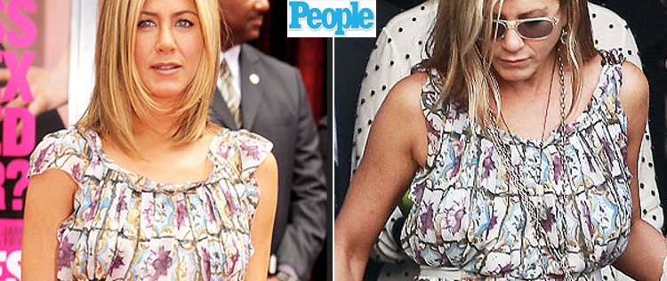Jennifer Aniston repete vestido e é traída pela estampa