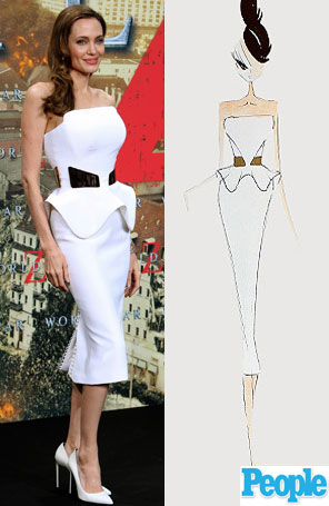 Angelina Jolie ajuda a criar vestido para tapete vermelho