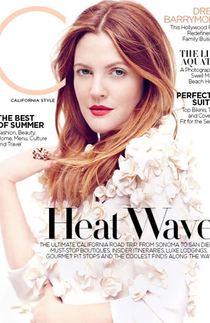 Drew Barrymore usa blusa de dez mil reais para a capa