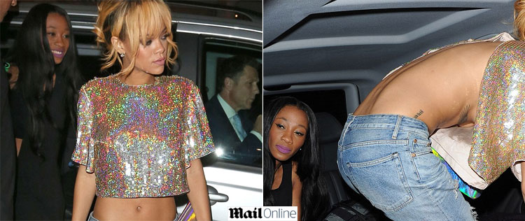 Rihanna quase mostra demais em balada de Londres