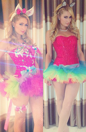 Paris Hilton posa com fantasias <i>sexy</i> para festival em Las Vegas