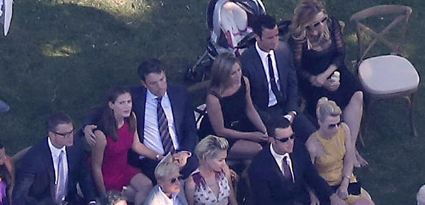 Jennifer Aniston e outros famosos assistem ao casamento de Jimmy Kimmel