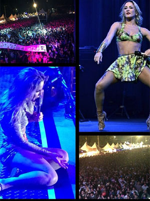 Claudia Leitte deixa a barriga à mostra em gravação de <i>DVD</i>