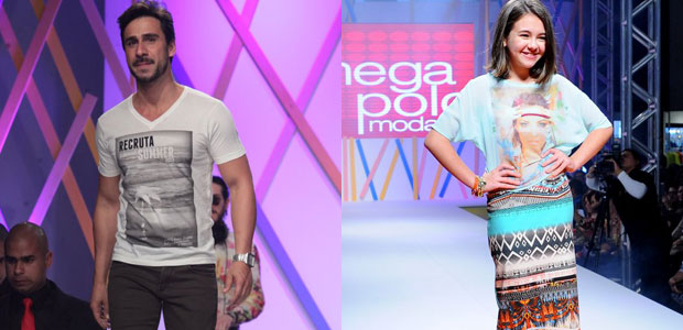 Julio Rocha e Klara Castanho desfilam durante <i>Mega Polo Moda</i>