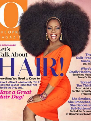 Oprah Winfrey usa cabelo super volumoso para revista. Veja!