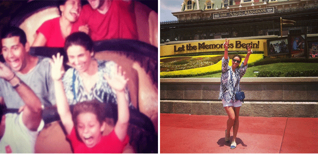 Na <i>Disney</i> com Pietro, Giovanna Antonelli posta foto com o filho em montanha russa