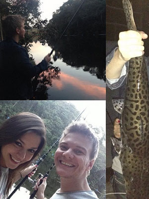 Thaís Fersoza acompanha Michel Teló em pescaria no Pantanal