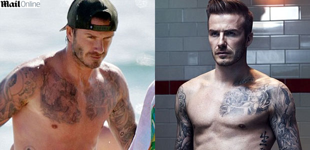 David Beckham exibe nova tatuagem em dia de folga na praia