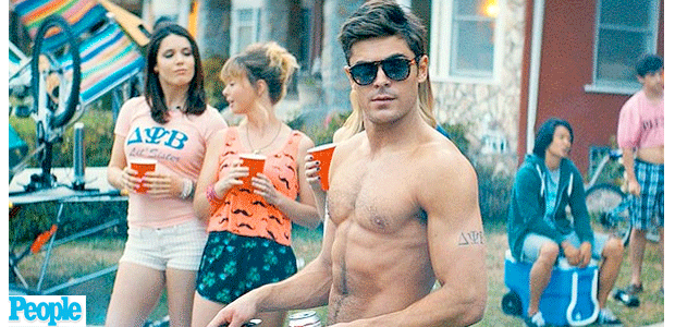 Zac Efron filma cena sem camisa para o próximo filme