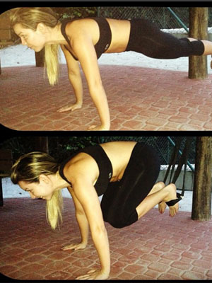 Fernanda Souza posta foto fazendo abdominal suspensa