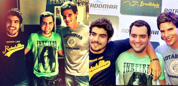 Caio Castro faz careta em foto ao lado de Jonatas Faro