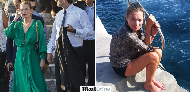 Kate Moss celebra casamento de amiga na Itália